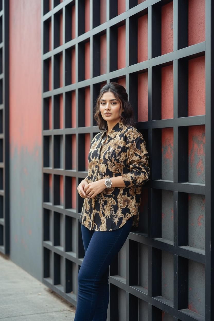 Abstract Rayon Floral Shirt Abstract Rayon Floral Shirt