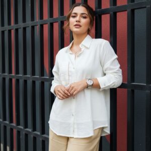 classy beige office wear